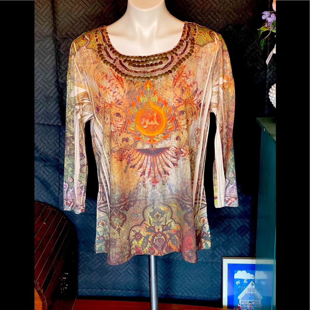 Press Apparel blouse with bling 1X